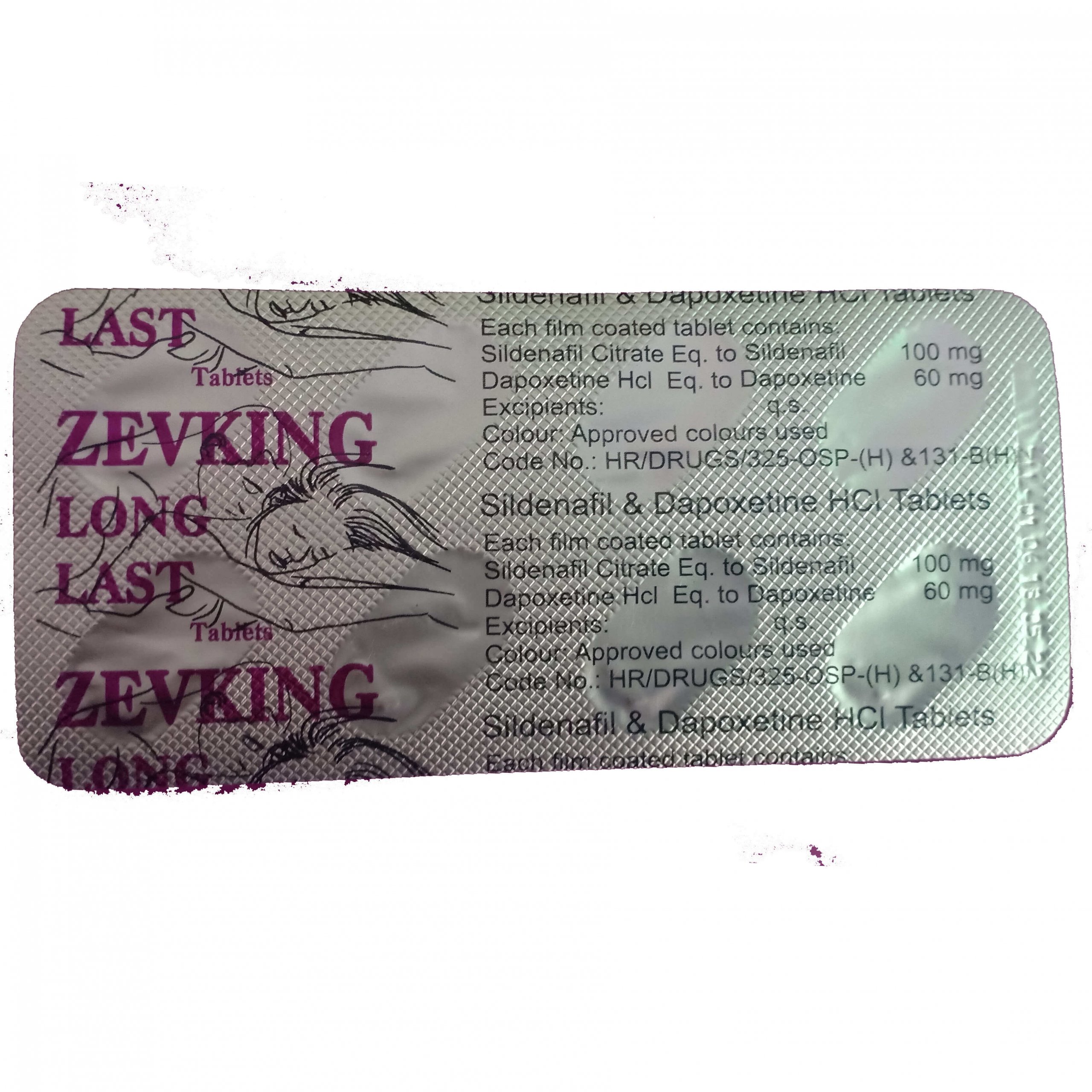 ZEVKING LONG LAST DAPOXETINE 60MG TABLETS